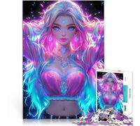 puzzle 1000 pezzi per adulti Diva luminosa al neon Difficile da completare ma divertente e umoristico Gioco educativo per compleanno e Natale 75x50cm