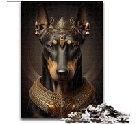 Puzzle 1000 pezzi per adulti Dobermann in legno, ideale per divertimento in famiglia, relax e regali di Natale 50x75cm, festa di compleanno per uomini e donne