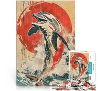 puzzle 1000 pezzi per adulti Dolphin Rising Sun Vintage per il giocattolo di sfida del gioco educativo Gioco educativo per compleanno e Natale 38x26cm