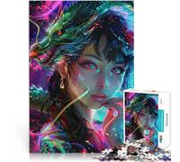 puzzle 1000 pezzi per adulti Donna asiatica un drago Antistress Vacanza in patria Uccidere il tempo Migliorare l'amore tra le coppie 52x38cm