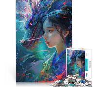 puzzle 1000 pezzi per adulti Donna asiatica un drago Antistress Vacanza in patria Uccidere il tempo è ideale come regalo per tutta la famiglia 75x50cm