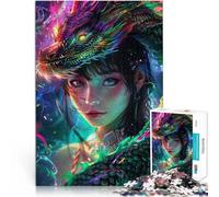 puzzle 1000 pezzi per adulti Donna asiatica un drago Difficile da completare ma divertente e umoristico Migliorare l'amore tra le coppie 38x26cm