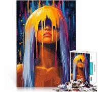 puzzle 1000 pezzi per adulti Donna con vernice gocciolante Giocattolo educativo per l'apprendimento perché è ideale come regalo per tutta la famiglia 38x26cm