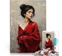 puzzle 1000 pezzi per adulti Donna in kimono rosso Antistress Vacanza in patria Uccidere il tempo Adatto per la decorazione del desktop 50x70cm