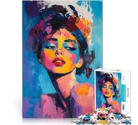 puzzle 1000 pezzi per adulti Donna in ritratto colorato Antistress Vacanza in patria Uccidere il tempo Regalo di compleanno, regali, arte murale 38x26cm