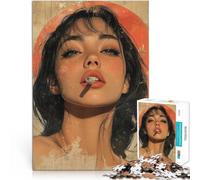 puzzle 1000 pezzi per adulti Donna sexy che fuma una sigaretta Gioco impegnativo e gioco in famiglia Migliorare l'amore tra le coppie 38x26cm