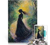 puzzle 1000 pezzi per adulti Donna sul sentiero della foresta Giocattoli da gioco per regalo di famiglia è ideale come regalo per tutta la famiglia 38x26cm
