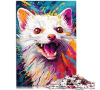 Puzzle 1000 pezzi per adulti donnola bianca attività familiare 26 x 38 cm decorazione per la casa unica e regali per adolescenti dai 14 anni in su