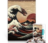 puzzle 1000 pezzi per adulti Drago al largo di Kanagawa Antistress Vacanza in patria Uccidere il tempo Giocattoli per la decorazione della casa 75x50cm