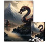 Puzzle 1000 pezzi per adulti Drago asiatico Puzzle impossibile per adulti Gioco interattivo per famiglie, Decorazione fai da te per la casa Sfida mentale Regalo 26X38CM/10,23x14,96 pollici