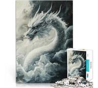 puzzle 1000 pezzi per adulti Drago bianco tra le nuvole Difficile da completare ma divertente e umoristico Ottimo regalo per i giochi 75x50cm