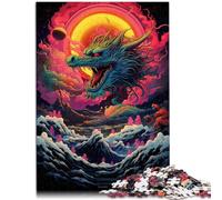 Puzzle 1000 pezzi per Adulti Drago Cinese su Arcobaleno in cima alla Terra Decorazione Della Parete Puzzle 14,96 pollici x 20,47 pollici Regali di Babbo Natale Segreto