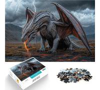 puzzle 1000 pezzi per adulti Drago dal respiro ardente nei tuoni Allena il tuo cervello e le tue mani perché è ideale come regalo per tutta la famiglia 75x50cm