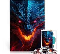 puzzle 1000 pezzi per adulti Drago fantasy oscuro Antistress Vacanza in patria Uccidere il tempo Lista dei desideri con Babbo Natale 75x50cm