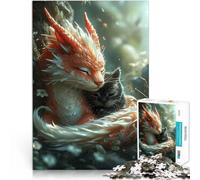 puzzle 1000 pezzi per adulti Drago Gatto Natura Fantasia Antistress Vacanza in patria Uccidere il tempo Giocattoli per la decorazione della casa 38x26cm