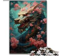 Puzzle 1000 pezzi per adulti Drago giapponese Ciliegia Puzzle impossibile per adulti dimensioni 50x75cm Gioco interattivo per famiglie, regalo artigianale con opere d'arte colorate