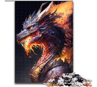 Puzzle 1000 pezzi per adulti Drago in fiamme Puzzle in legno dimensioni 50x75cm Perfetto per adolescenti e collezionisti, ideale per la decorazione della casa e come regalo da viaggio