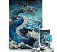 puzzle 1000 pezzi per adulti Drago Oceano Onda Giapponese Vacanza a casa: uccidere il tempo Adatto per la decorazione del desktop 75x50cm