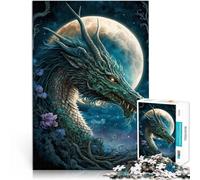 Puzzle 1000 pezzi per adulti drago sulla luna per regali di puzzle adatto per la decorazione dell'ufficio 14,96 "x 20,47" per adolescenti da 14 anni e oltre