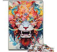 Puzzle 1000 pezzi per adulti Drago volante colorato in legno, ideale per divertimento in famiglia, relax e regali di festa 50x75cm festa di compleanno per uomini e donne