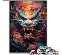 Puzzle 1000 pezzi per adulti Drago volante colorato in legno, ideale per divertimento in famiglia, relax e regali di festa 50x75cm festa di compleanno per uomini e donne