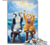 Puzzle 1000 pezzi per adulti Due gatti Puzzle impossibili per adulti Decorazione per la casa e gioco interattivo per famiglie, (dimensioni 26x38cm)