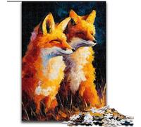 Puzzle 1000 pezzi per adulti Due volpi, gioco per famiglie antistress, sfida difficile, rafforza l'amore tra coppie (dimensioni 26x38cm)