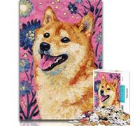 Puzzle 1000 pezzi per adulti e adolescenti Shiba Inu artistico 1000 pezzi per adulti giochi educativi decorazioni per la casa regalo di compleanno regali arte murale 75x50cm
