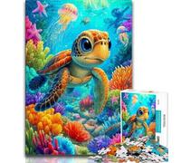 Puzzle 1000 pezzi per adulti e adolescenti tartaruga piccola 1000 pezzi per adulti giochi educativi decorazioni per la casa regalo di compleanno regali arte murale 26x38cm