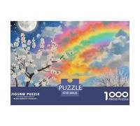 Puzzle 1000 Pezzi Per Adulti E Bambini Più Grandi - Puzzle Apricot Blossom Per Uomo E Donna - Attività Con Rainbow Cloud Per Bambini Dai 8 Ai 12 Anni - Regalo Giocattolo Colorato Per La Famiglia 38x26