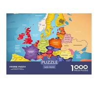 Puzzle 1000 Pezzi Per Adulti E Bambini Più Grandi - Puzzle Map of Europe Divertenti Per Uomo E Donna - Attività Con Painting Per Bambini Dai 8 Ai 12 Anni - Regalo Giocattolo Colorato Per La Famiglia 7