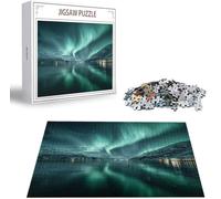 Puzzle 1000 Pezzi per Adulti e Ragazzi, 3 4 5 Anni Puzzle Aurora 6 7 8 Anni Giochi Educativi Sostenibili Con Per Adulti Da Gioco in Legno Di Alta Qualità Jigsaw Montagna per Gioco Familiare B-2351