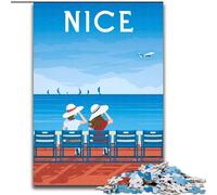 Puzzle 1000 pezzi per adulti e ragazzi, Francia, Nizza, paesaggio urbano, giocattoli, giochi educativi, antistress, migliora l'amore tra coppie, 26x38cm