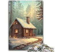 Puzzle 1000 pezzi per adulti e ragazzi, giochi educativi sulla baita invernale, decorazioni per la casa, gioco educativo per compleanno, Natale, 50x75cm