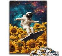 Puzzle 1000 pezzi per adulti e ragazzi Girasole Astronauta per bambini dai 14 anni in su Gioco impossibile Regalo di Natale e compleanno 50x75cm
