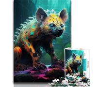 Puzzle 1000 pezzi per adulti e ragazzi psichedelico la iena puzzle per adulti giochi educativi decorazione per la casa adatto per la decorazione del desktop 38x26cm