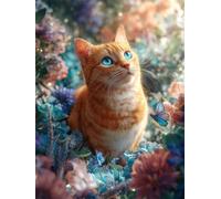 Puzzle 1000 Pezzi per Adulti e Ragazzi, puzzle Classico 1000 pezzi Fai Da Te Bellissimo gatto arancione, Intrattenimento Creativo Puzzles Difficili, Idea Regalo Uomo e Donna 75x50cm