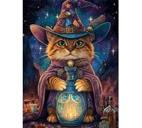 Puzzle 1000 Pezzi per Adulti e Ragazzi, puzzle Classico 1000 pezzi Fai Da Te Universo Gatto Magico, Intrattenimento Creativo Puzzles Difficili, Idea Regalo Uomo e Donna 75x50cm