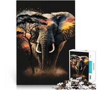 puzzle 1000 pezzi per adulti Elefante al tramonto Antistress Vacanza in patria Uccidere il tempo offerte come regali per tutta la famiglia 75x50cm