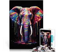 puzzle 1000 pezzi per adulti Elefante arcobaleno Antistress Vacanza in patria Uccidere il tempo Regalo di compleanno, regali, arte murale 38x26cm