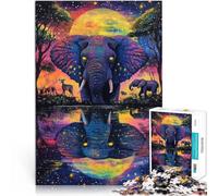 puzzle 1000 pezzi per adulti Elefante maestoso Antistress Vacanza in patria Uccidere il tempo Migliorare l'amore tra le coppie 38x26cm