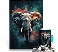 puzzle 1000 pezzi per adulti Elefante nell'arte astratta Allena il tuo cervello e le tue mani Regalo di compleanno, regali, arte murale 75x50cm