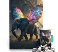 puzzle 1000 pezzi per adulti Elefante volante con le ali per il giocattolo di sfida del gioco educativo Lista dei desideri con Babbo Natale 50x70cm