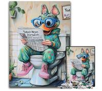 Puzzle 1000 pezzi per adulti Elephant Go Toilet in legno, gioco rompicapo interattivo per famiglie, adatto dai 14 anni in su, 50x75CM/19,68x29,52 pollici