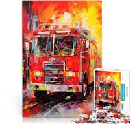 puzzle 1000 pezzi per adulti Estratto del camion dei pompieri Gioco intellettuale giocattolo Migliorare l'amore tra le coppie 75x50cm