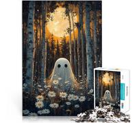 puzzle 1000 pezzi per adulti Fantasma nella foresta Antistress Vacanza in patria Uccidere il tempo con poster abbinato e foglio di quiz 38x26cm