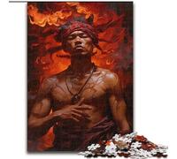 Puzzle 1000 pezzi per adulti, fantasy epico, mago del fuoco rosso, idea regalo per le feste, illustrazioni umoristiche, illustrazioni dettagliate (dimensioni 26x38cm)