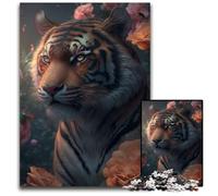 Puzzle 1000 pezzi per adulti Fantasy Floral Tiger Puzzle impossibili per adulti Ideale per divertimento in famiglia, relax e regali per le feste 26X38CM/10,23x14,96 pollici
