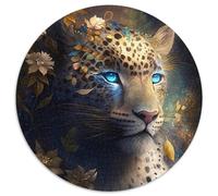 Puzzle 1000 pezzi per adulti Fantasy Leopard 1000 pezzi Puzzle rotondi per adulti perfetti per Halloween, Natale, regalo di compleanno 67,5x67,5 cm