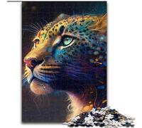 Puzzle 1000 pezzi per adulti Fantasy Leopard in legno, ideale per divertimento in famiglia, relax e regali di festa 50x75cm per gioco interattivo per famiglie